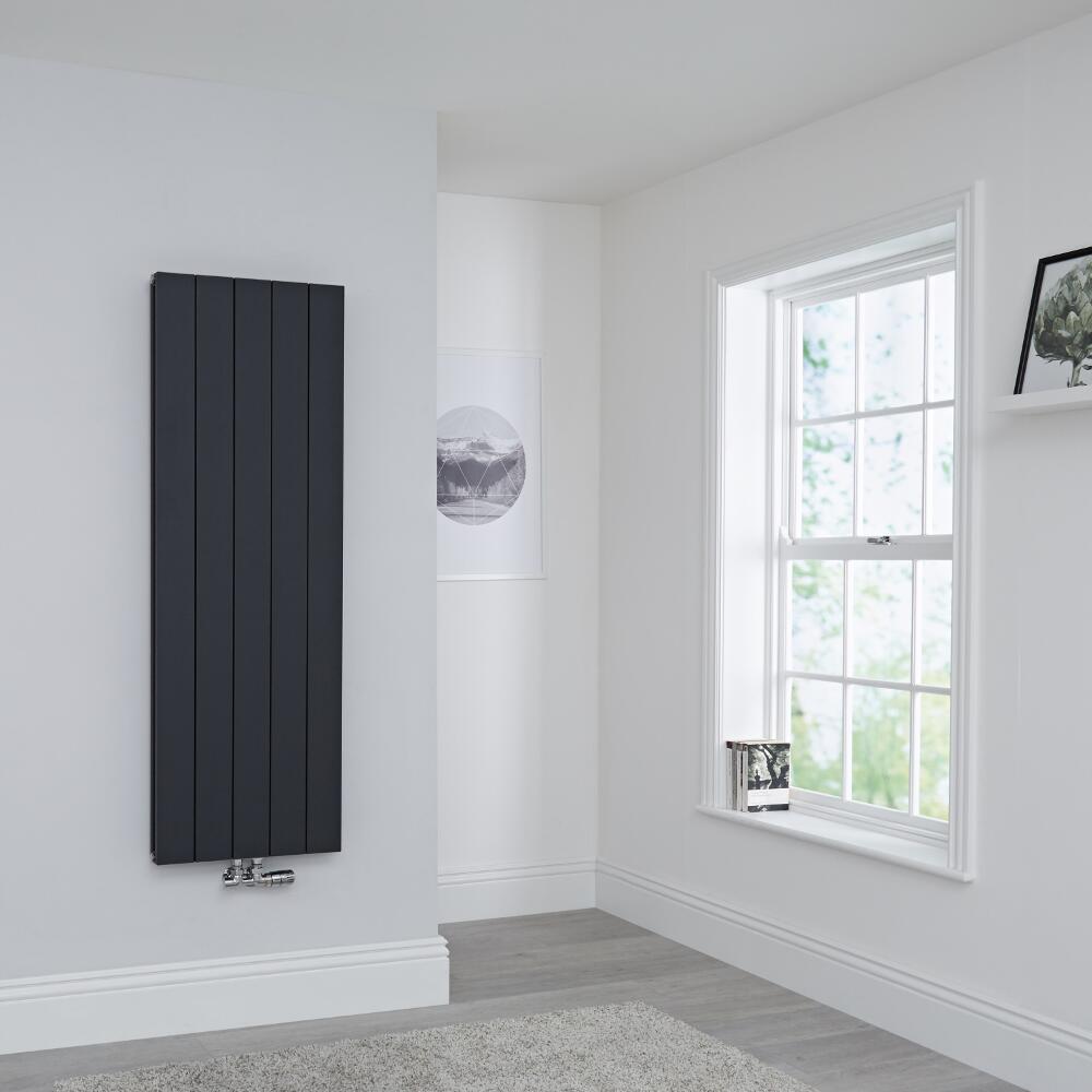 Milano Kit Aluminium Double Radiator Anthracite - 1400 x 470mm