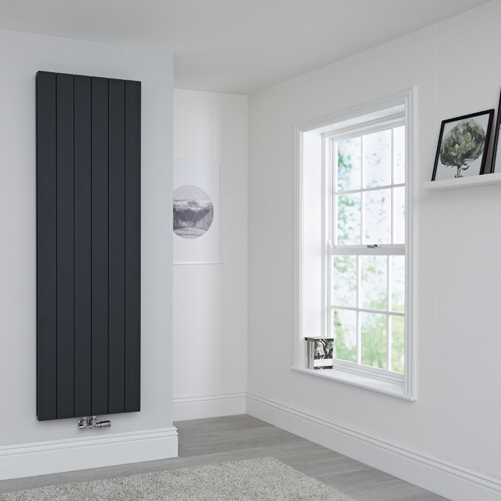 Milano Kit Aluminium Double Radiator Anthracite - 1800 x 565mm