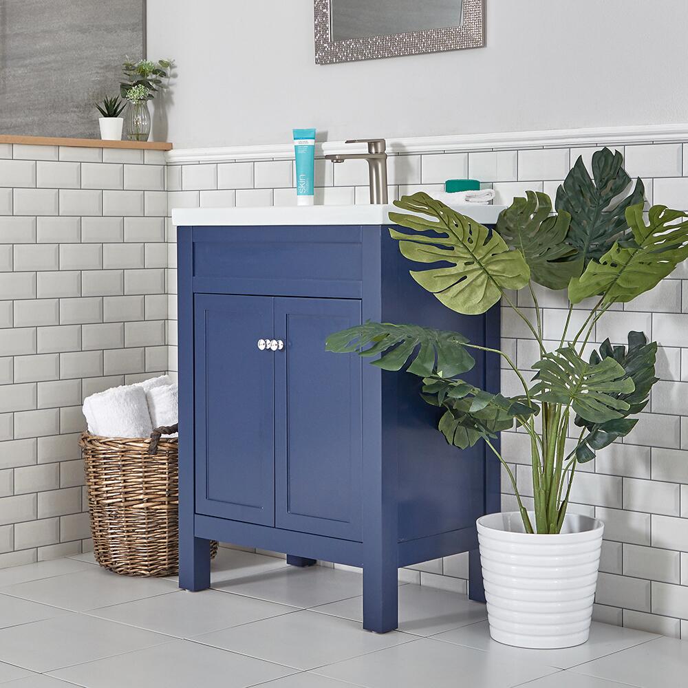Milano Aston - Navy 600mm Traditional Vanity Unit with Basin