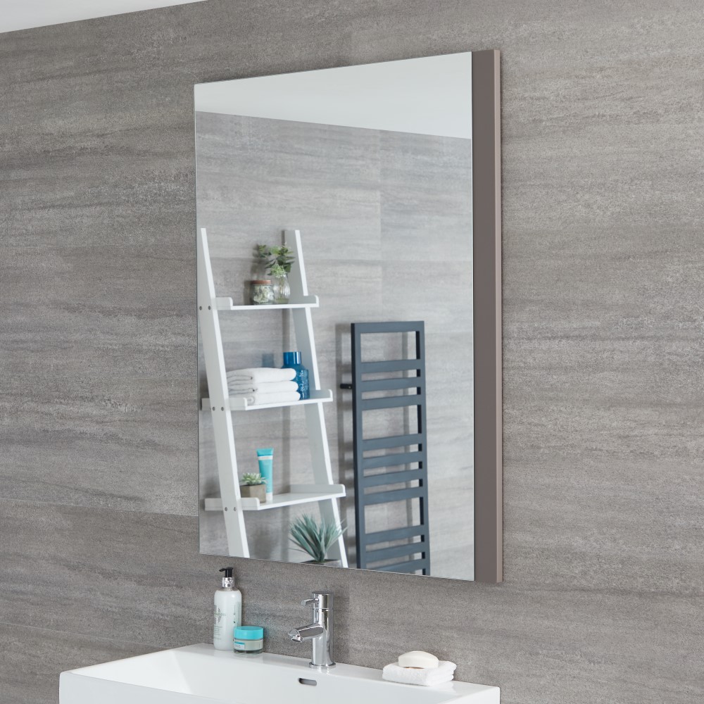 Milano Oxley - Grey Modern Wall Hung Mirror - 1000mm x 750mm