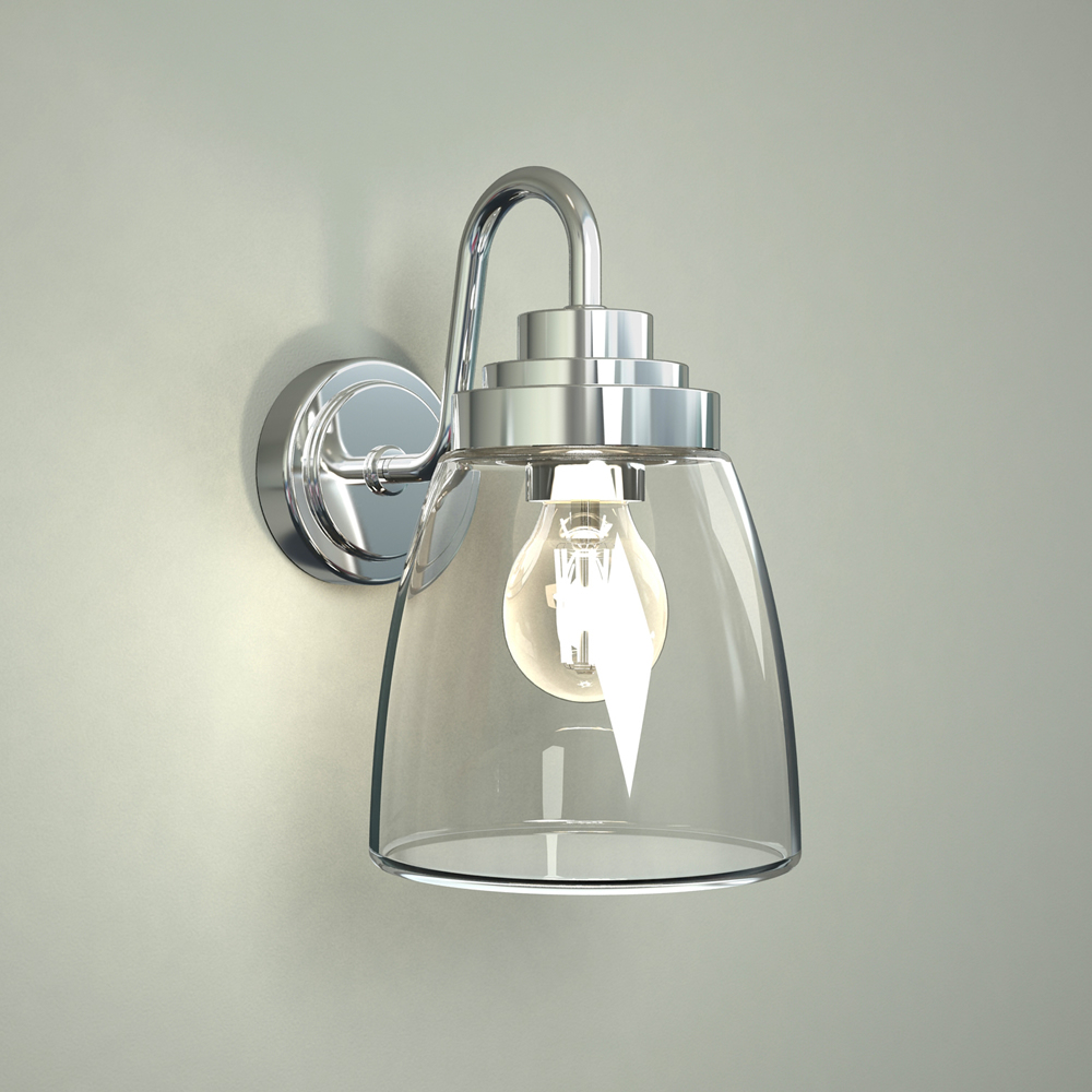 Milano Dochart Curved Glass Bathroom Wall Light