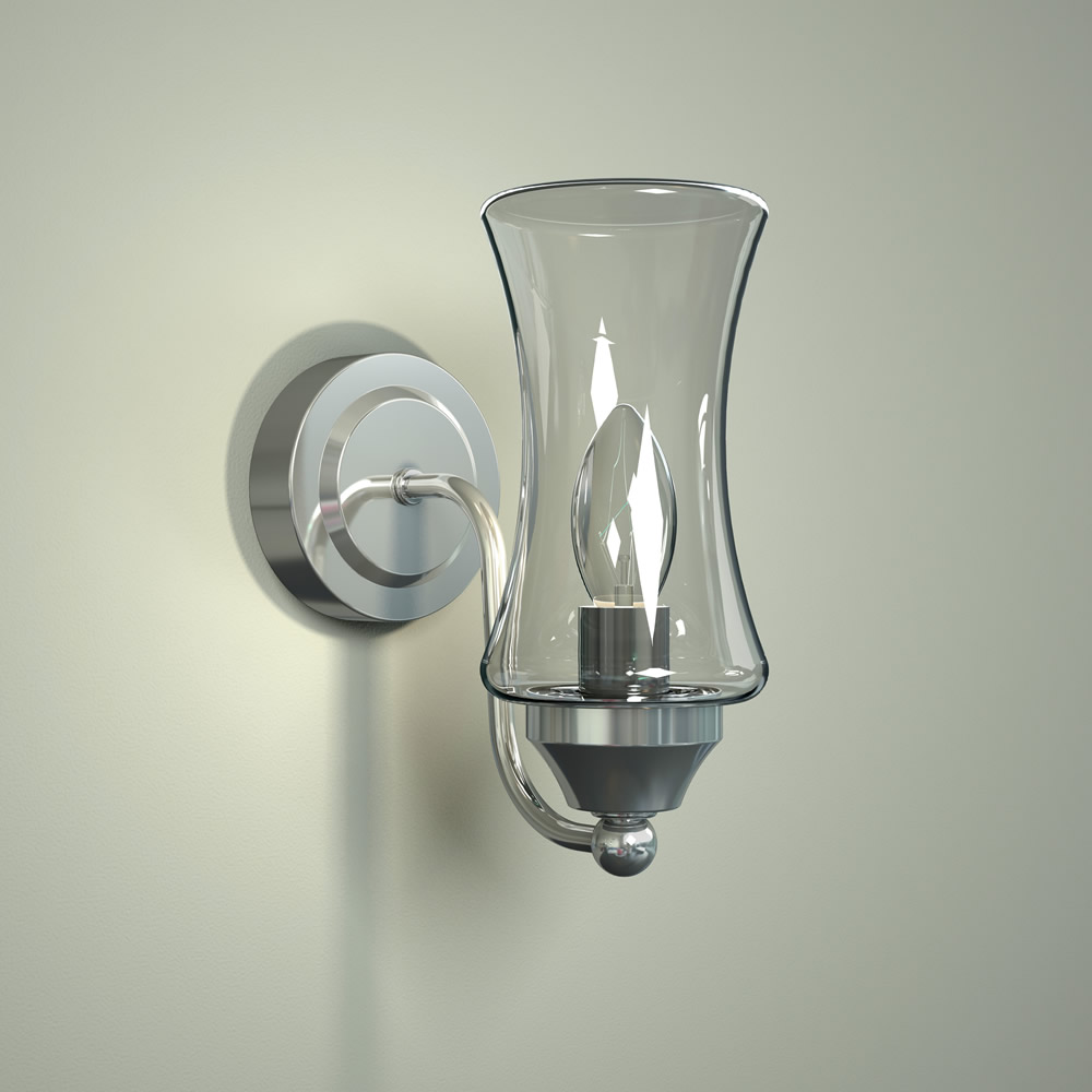 Milano Fischa Curved Bottom Bathroom Wall Light