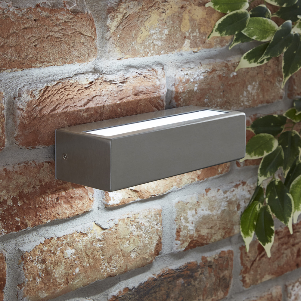 Biard Ternay IP44 LED Outdoor Wall Light - Brushed Steel