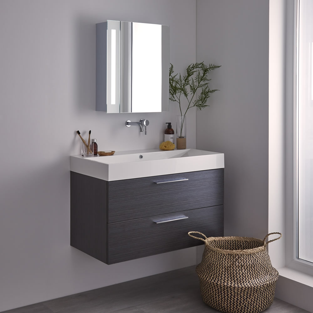Milano Leitha LED Bathroom  Mirrored  Cabinet 