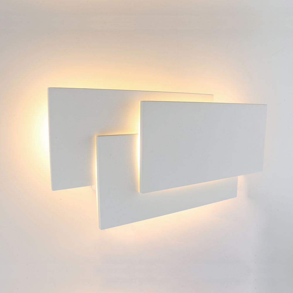 Biard Piran Square Backlit LED Indoor Wall Light - White