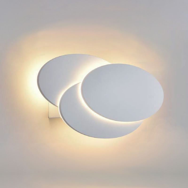Biard Piran Round Backlit LED Indoor Wall Light - White