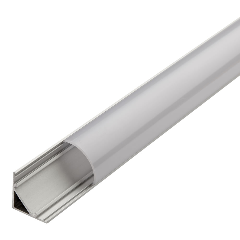 Biard V-Shaped Aluminium Profile with Frosted Round Cover and End Cap Set