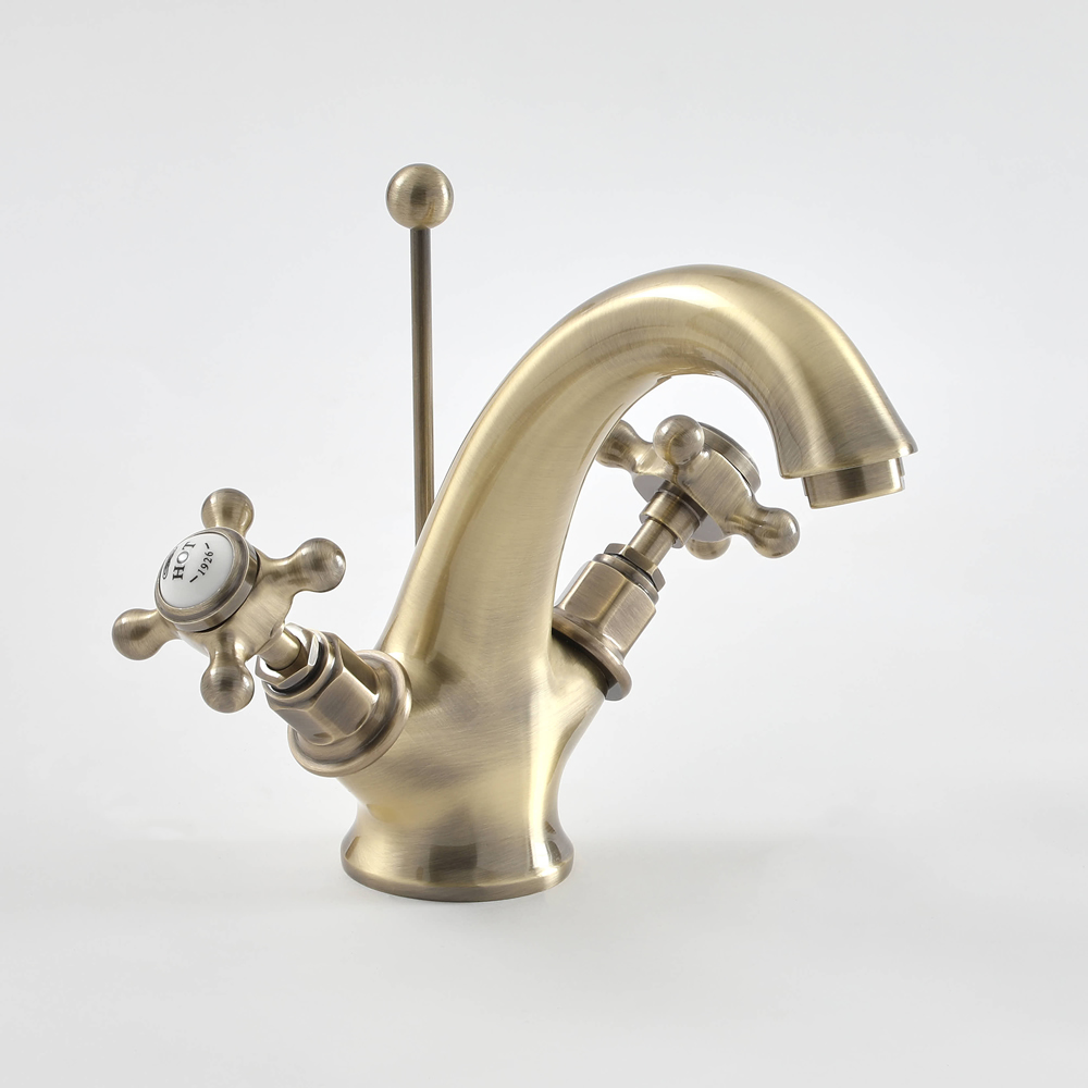 Milano Elizabeth - Traditional Crosshead Mono Basin Mixer Tap - Antique ...