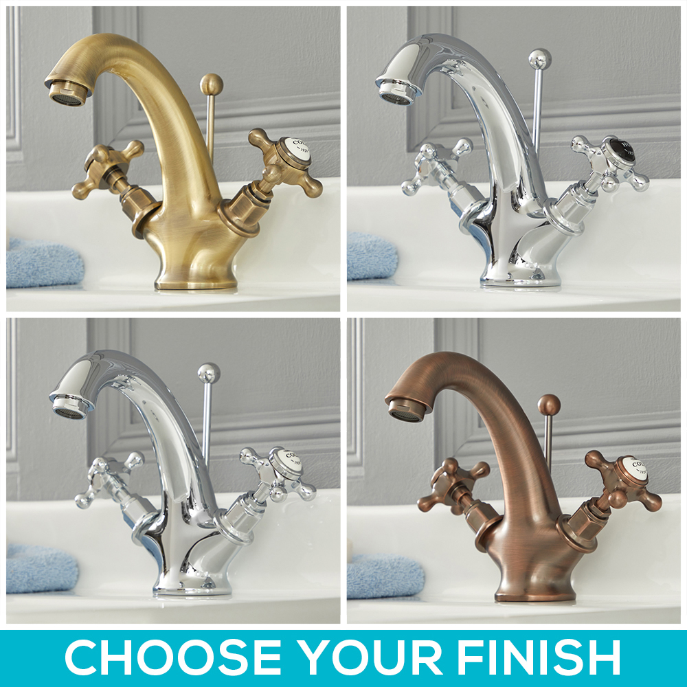 Milano Elizabeth - Traditional Crosshead Mono Basin Mixer Tap - Choice of Finish