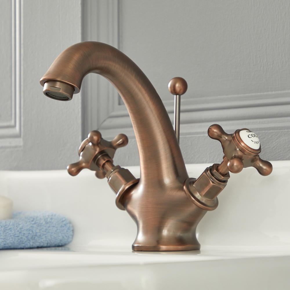 Milano Elizabeth Traditional Crosshead Mono Basin Mixer Tap Oil