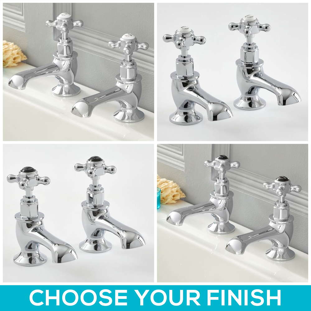 Milano Elizabeth - Traditional Crosshead Bath Pillar Taps - Choice of Finish