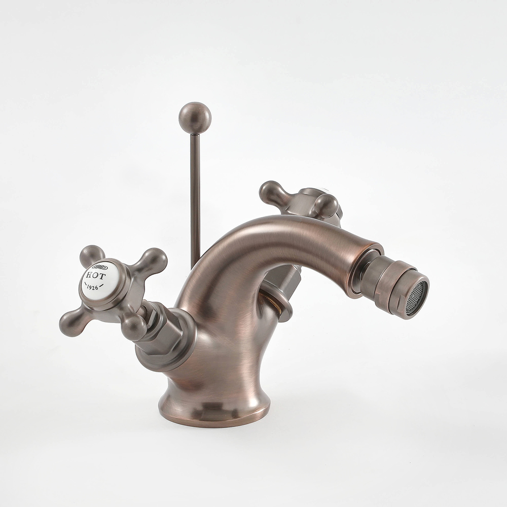 Milano Elizabeth - Traditional Deck Crosshead Mono Bidet Mixer Tap - Oil Rubbed Bronze