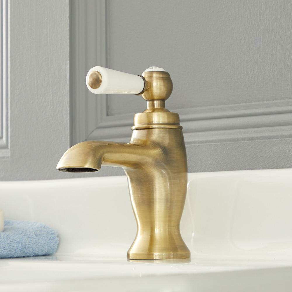 Milano Elizabeth - Traditional Lever Mono Basin Tap - Brushed Gold