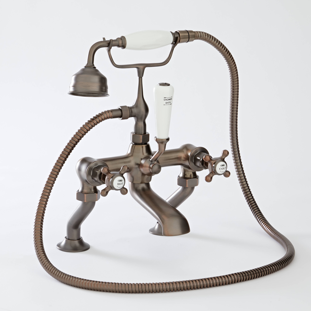 Milano Elizabeth - Traditional Crosshead Bath Shower Mixer Tap - Oil Rubbed Bronze