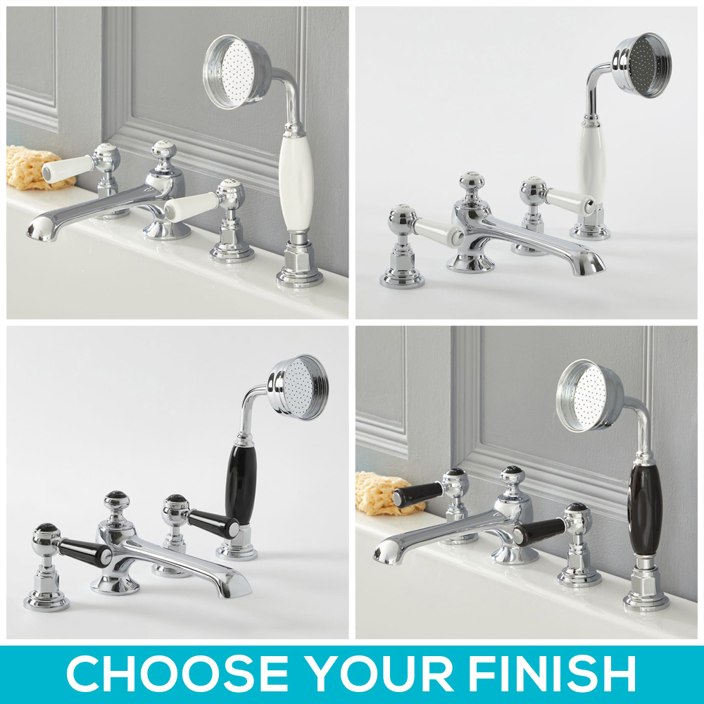 Milano Elizabeth - Traditional Lever 4 Tap-Hole Bath Shower Mixer Tap - Choice of Finish