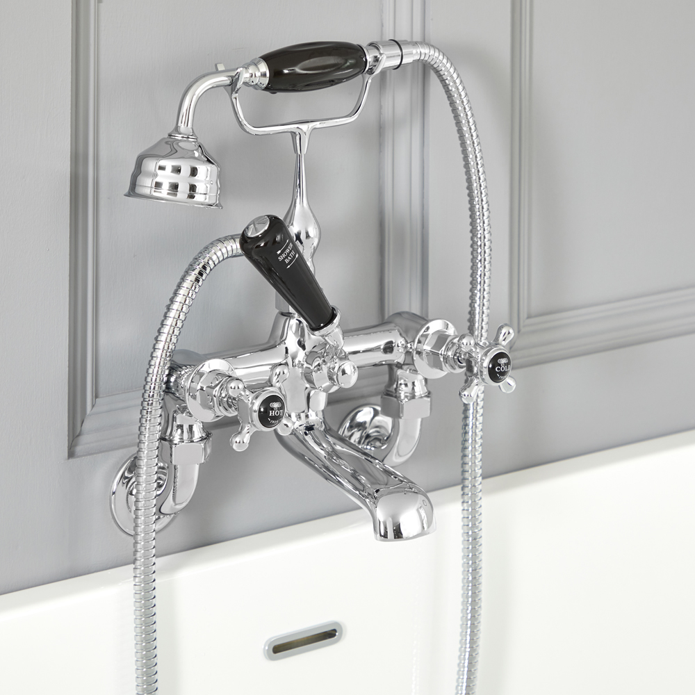 Milano Elizabeth - Traditional Wall Mounted Crosshead Bath Shower Mixer ...