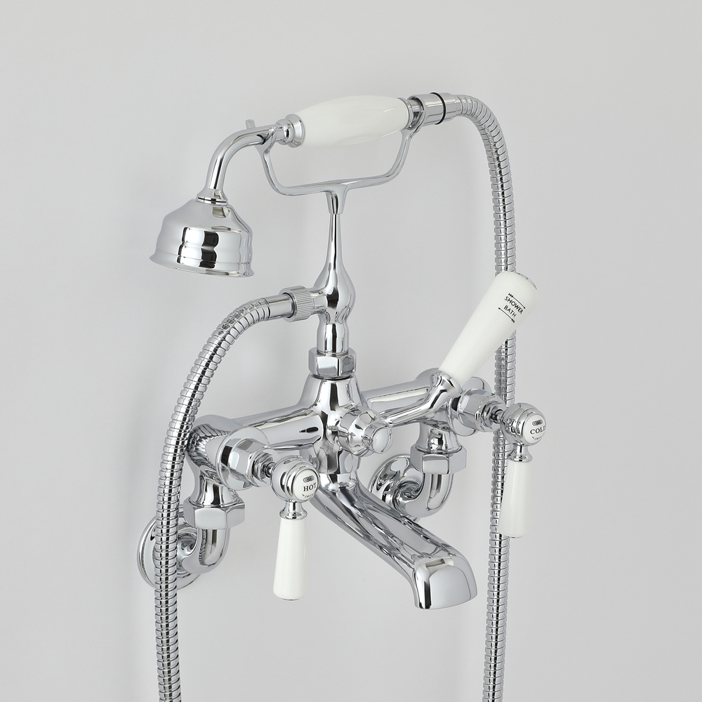 Milano Elizabeth - Traditional Wall Mounted Lever Bath Shower Mixer Tap - Choice of Finish