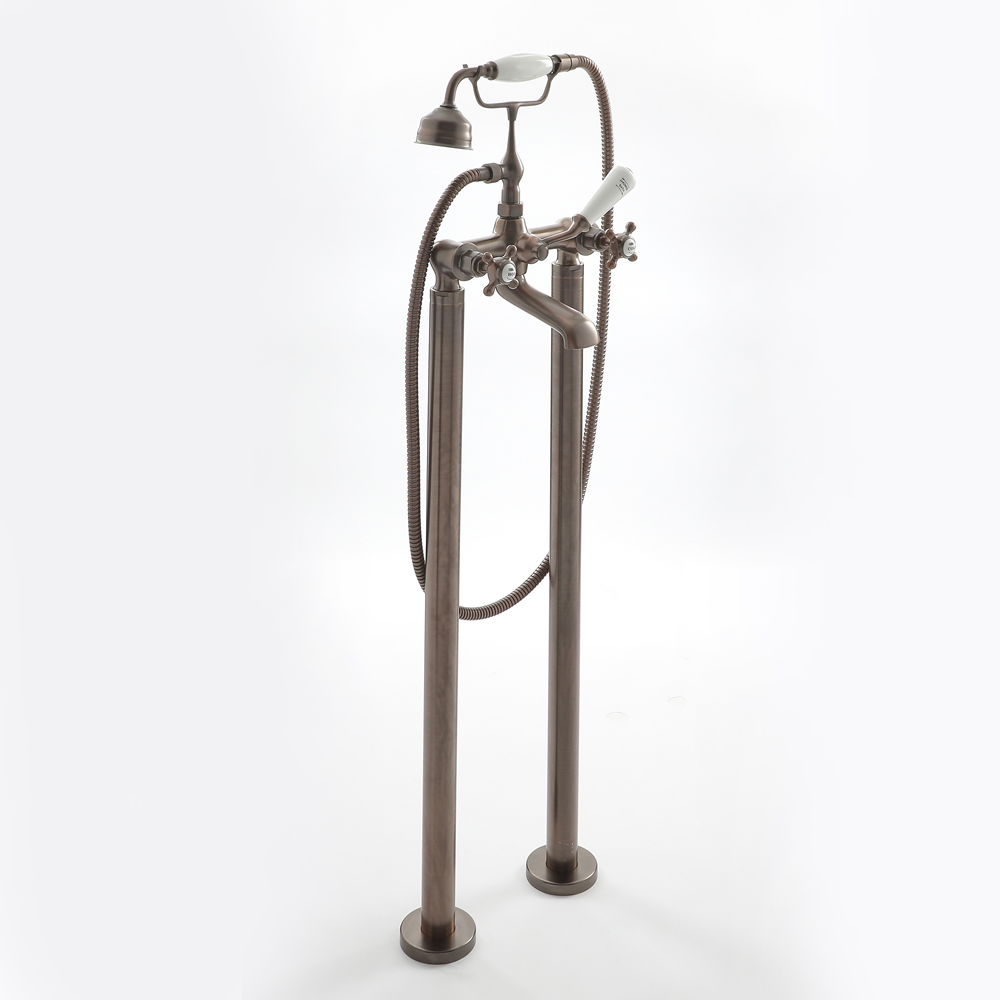 Milano Elizabeth - Traditional Freestanding Crosshead Bath Shower Mixer Tap - Oil Rubbed Bronze