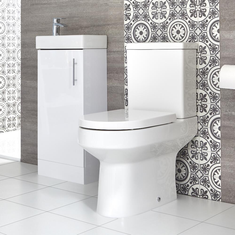 Milano Ballam - Close Coupled Toilet and 400mm Floor Standing Vanity Unit Set - Choice of Finish