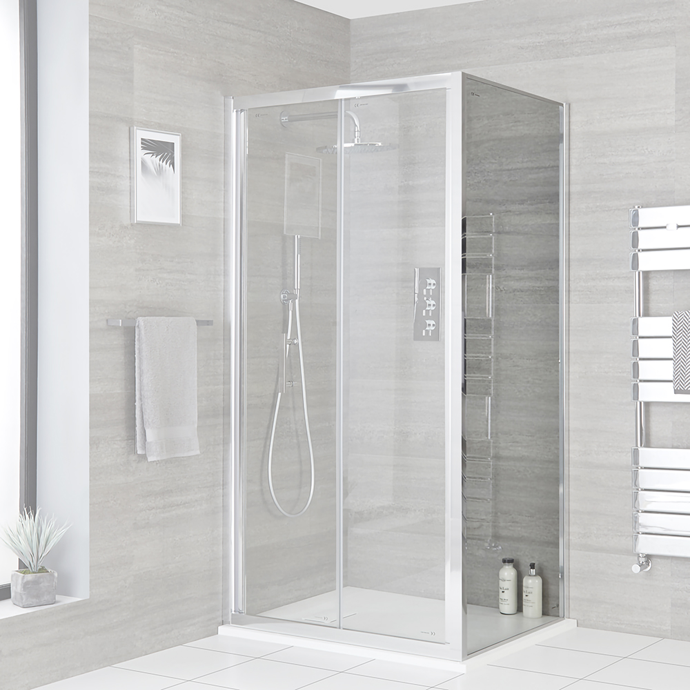 Milano Portland Chrome Shower Side Panel Choice of Sizes