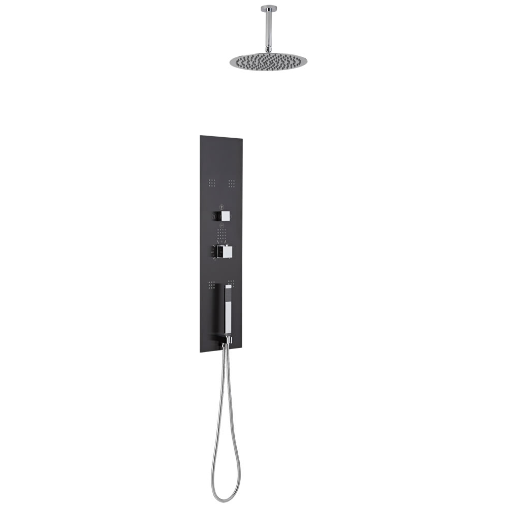 Milano Lisse Concealed Shower Tower with 300mm Round Head and Ceiling Arm