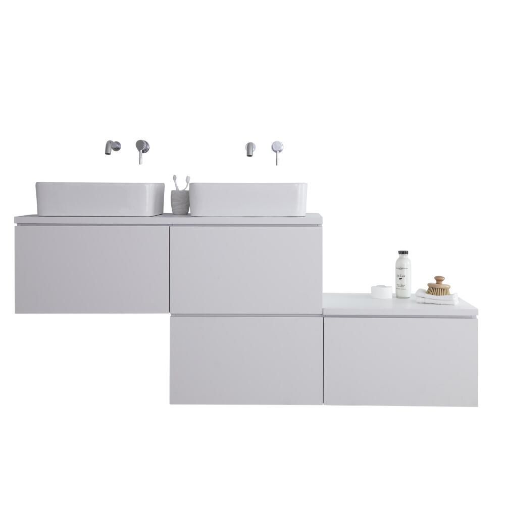 Stepped Vanity Unit With Countertop Basins, Wall Hung Vanity Units 1800mm