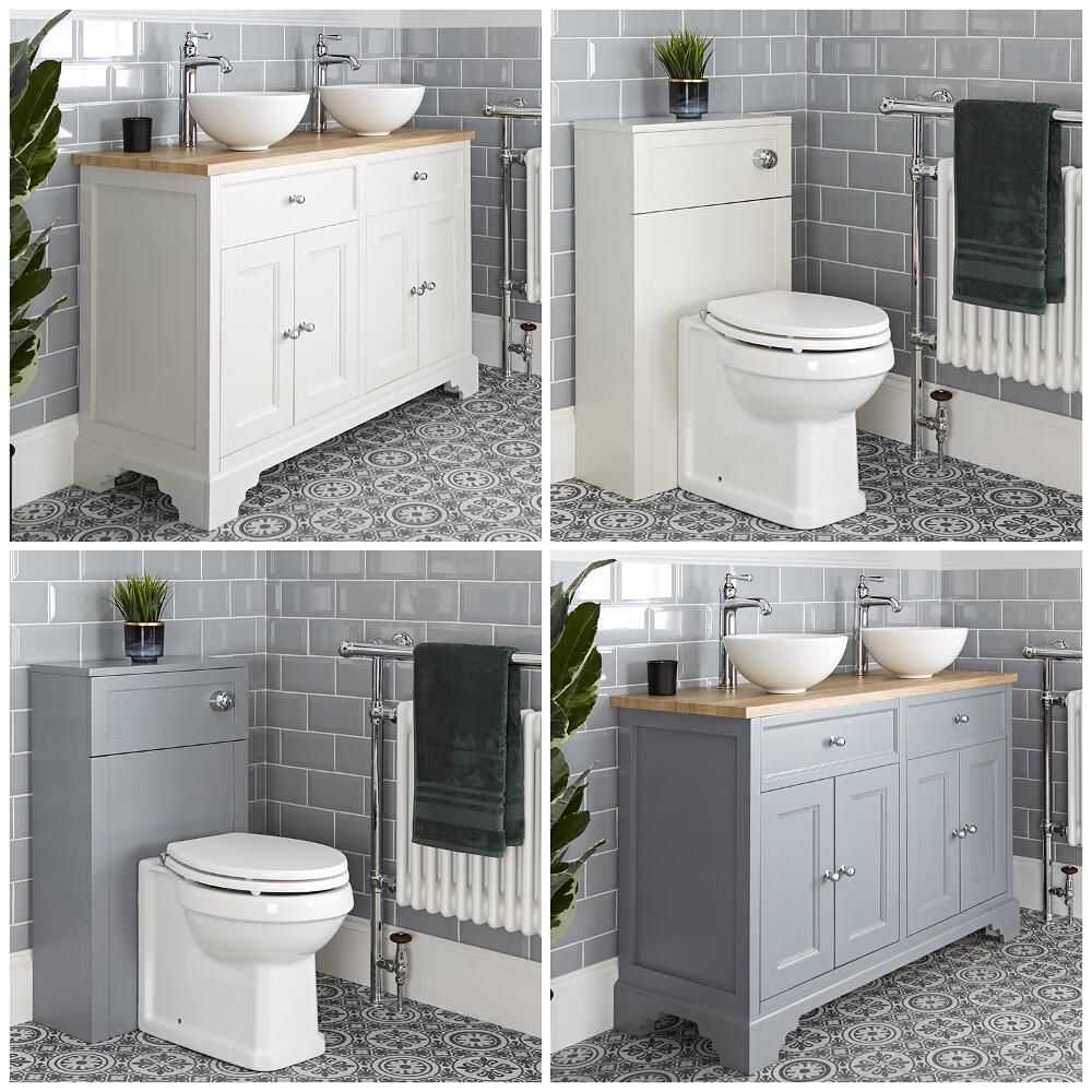 1200mm Traditional Vanity Unit With, Cloakroom Toilet And Vanity Unit Set