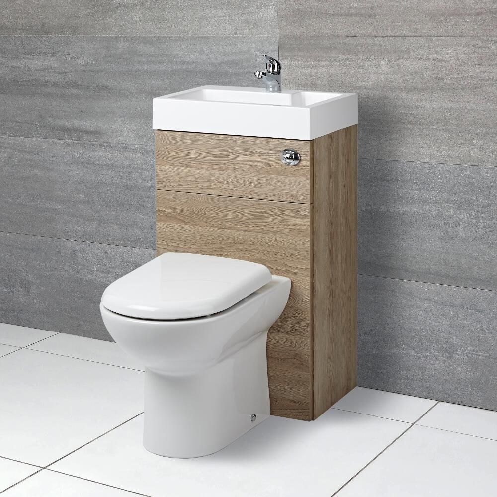 Milano Lurus Oak Modern Select Basin And Toilet Unit Combination 500mm X 0mm