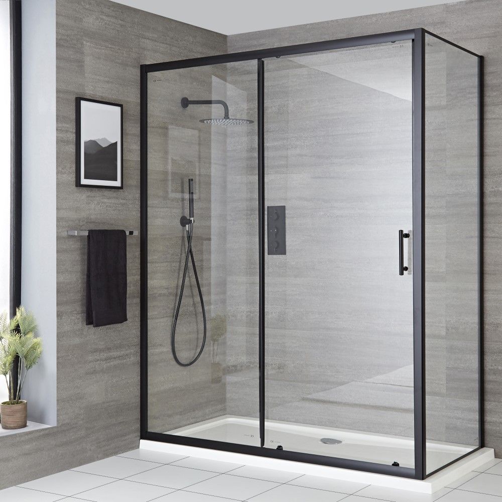 Milano Nero Black Sliding Shower Door, Bathtub Sliding Doors