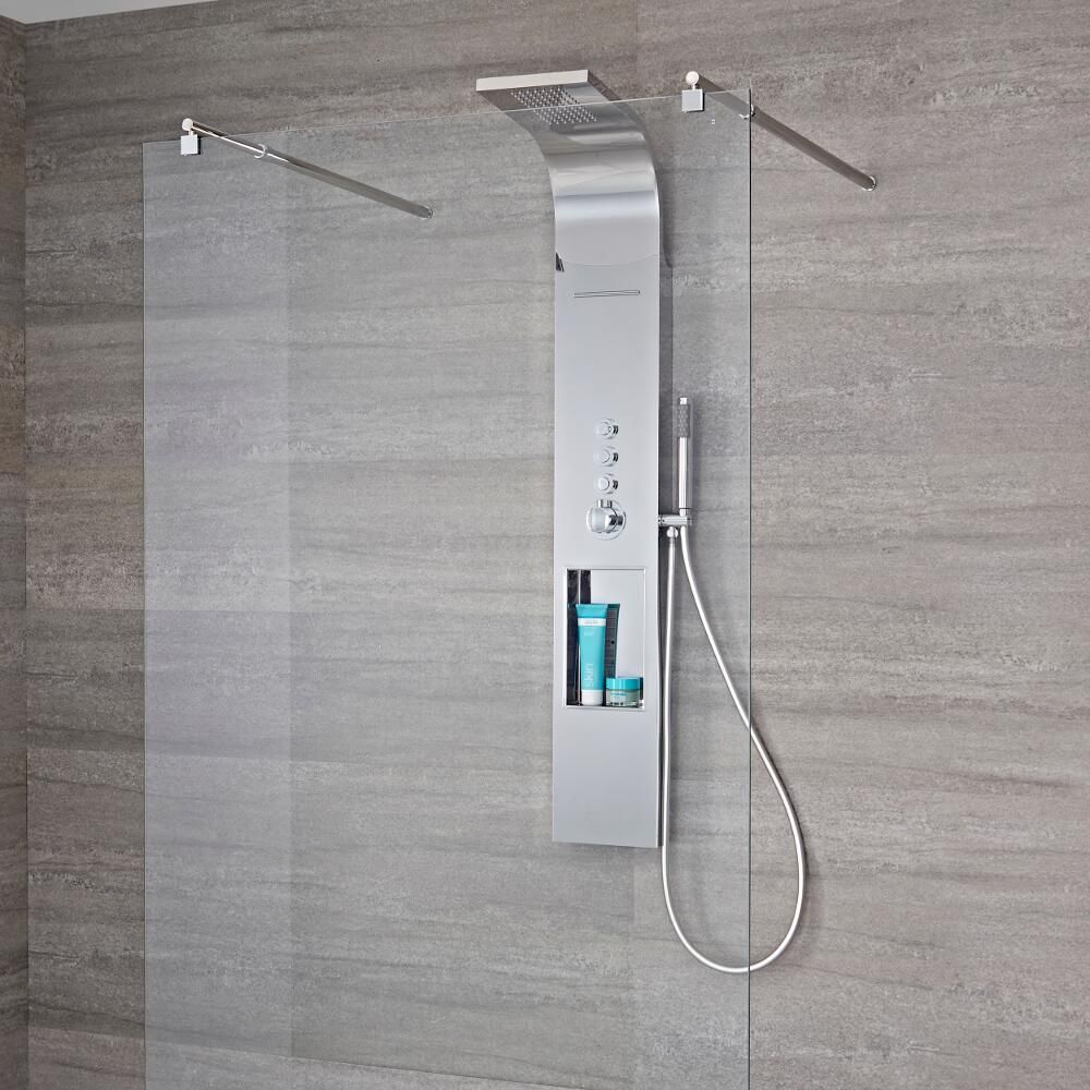 Milano Vista - Modern Exposed Thermostatic Shower Tower Panel with
