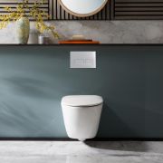 Milano Sutton - White Modern Wall Hung Toilet with Soft Close Seat