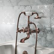 Milano Earlham - Art Deco Wall Mounted Bath Shower Mixer Tap - Choice of Finish