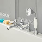 Milano Elizabeth - Traditional Lever 4 Tap-Hole Bath Shower Mixer Tap - Choice of Finish