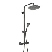 Milano - Modern Thermostatic Bar Shower Valve with Round Shower Head and Hand Shower - Choice of Finish