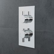 Milano Mirage - Round 2 Outlet Twin Diverter Thermostatic Shower Valve - Chrome