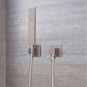 Milano Hunston - Square Brass Hand Shower - Brushed Nickel