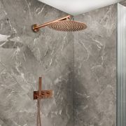 Milano Otto - Modern Thermostatic Shower with Diverter, Shower Head and Hand Shower (2 Outlet) - Choice of Finish