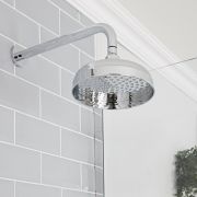 Milano Elizabeth - Chrome and Black Traditional Thermostatic Shower with Riser Rail and Shower Head (2 Outlet)