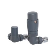 Milano - Thermostatic Corner Radiator Valve and Lockshield - Choice of Finish