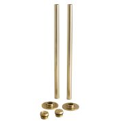 Milano - Brushed Brass Radiator Trim Kit - Pipe Connectors with Blanking and Bleed Plugs