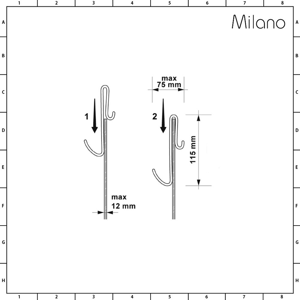 Milano Robe and Towel Hook for Frameless Shower Enclosures Chrome