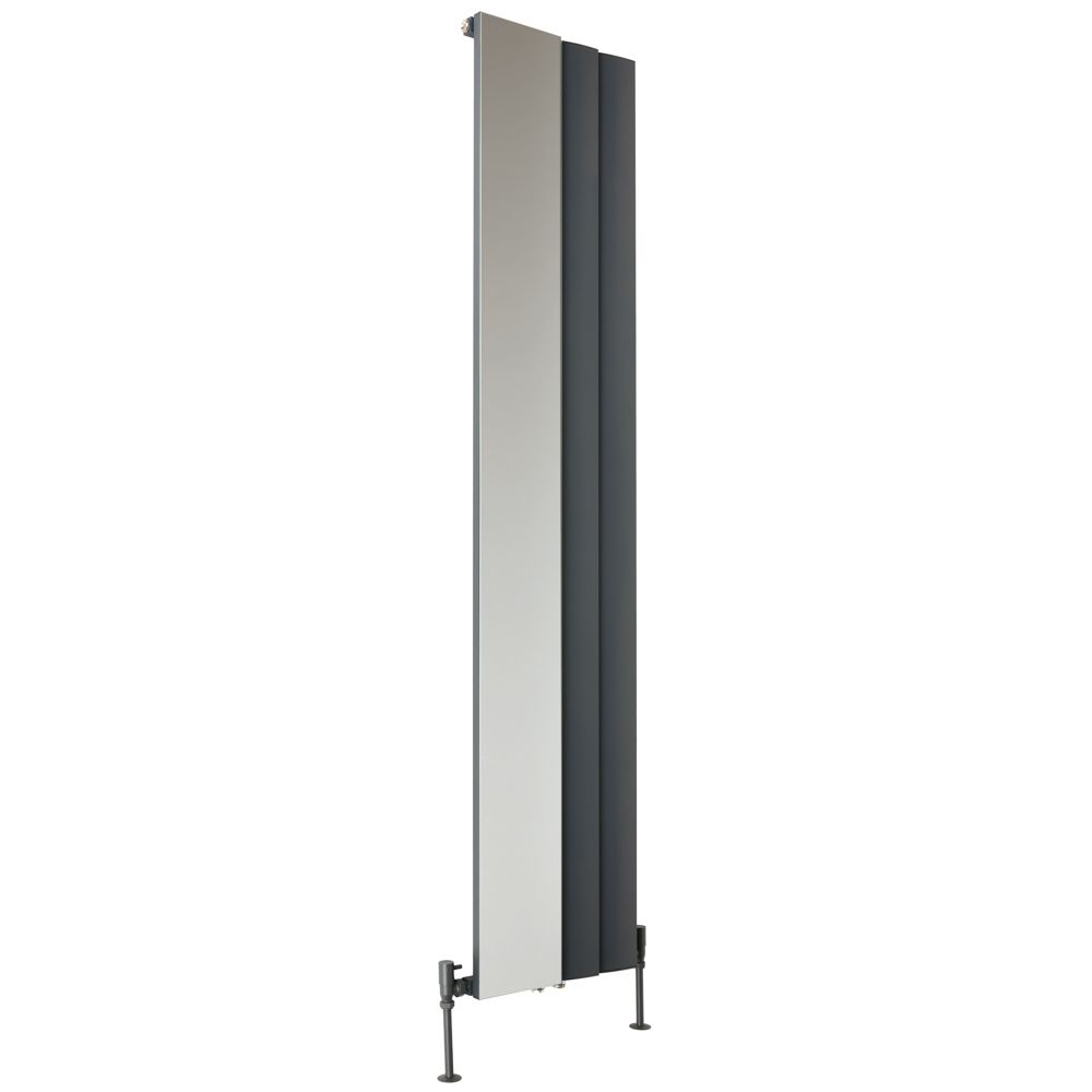 Milano Aris - Aluminium 1800mm Vertical Designer Radiator with Mirror ...
