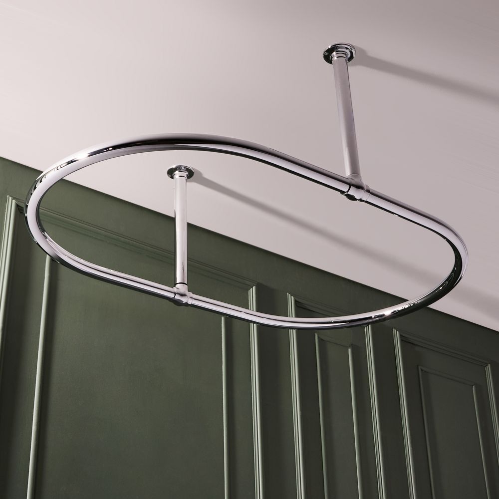 Milano Elizabeth - Traditional Ceiling Mounted Shower Curtain Ring - Chrome