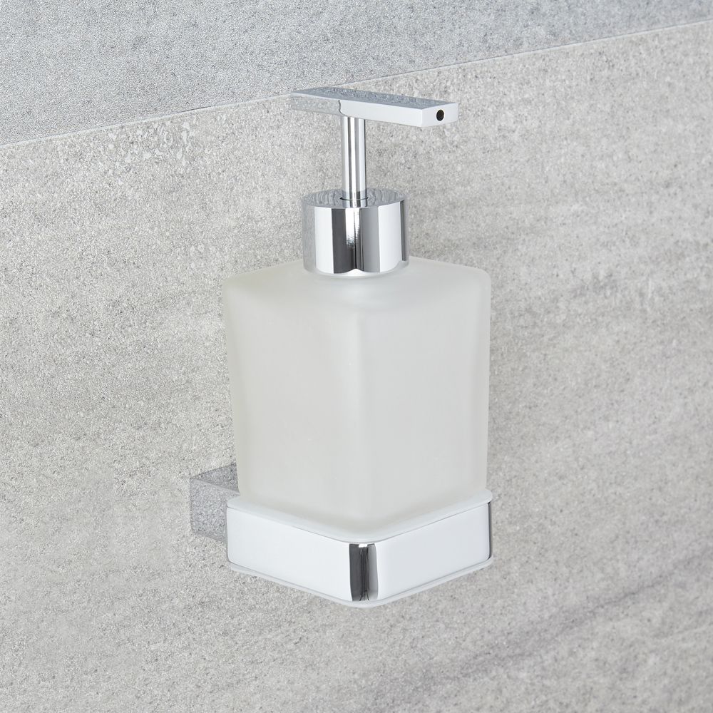 Square Glass Clear Lotion And Soap Pump Dispenser Set - View #7