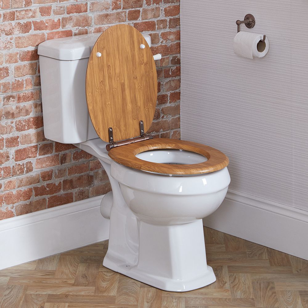 Milano Richmond Traditional Oak Soft Close Toilet Seat with Oil