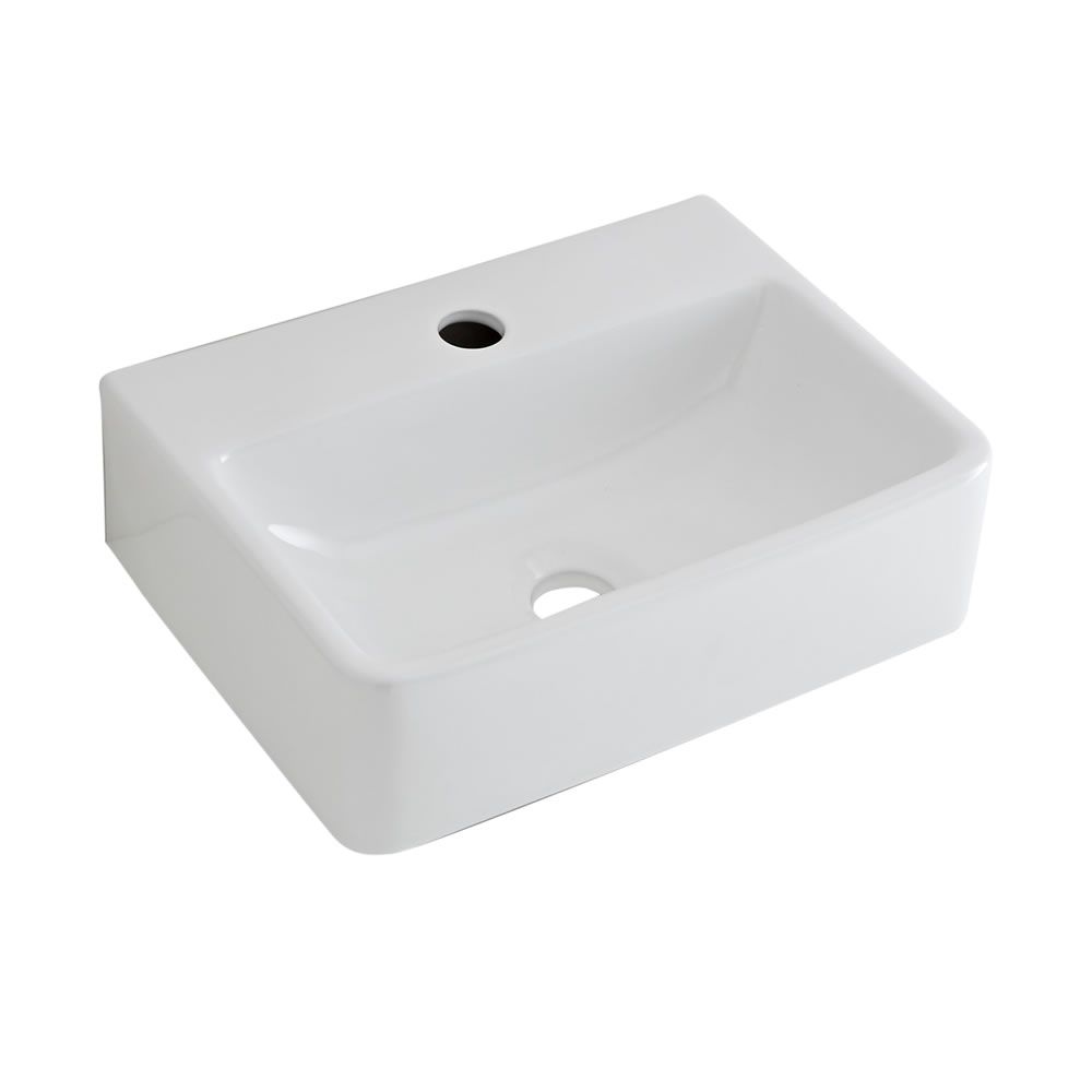 Milano Farington - White Modern Rectangular Countertop Basin with Mono ...