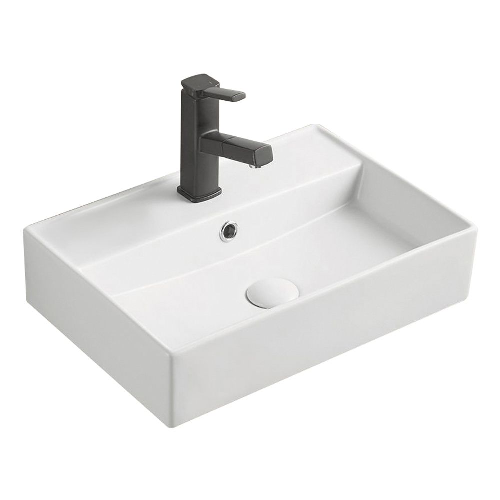 Milano Elements - Rectangular Wall Hung Basin - 500mm x 350mm (1 Tap ...