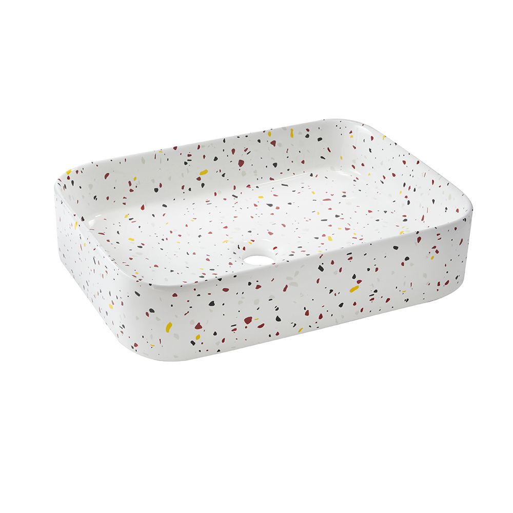 Milano Rivington - Terrazzo Effect Rectangular Countertop Basin - 505mm ...