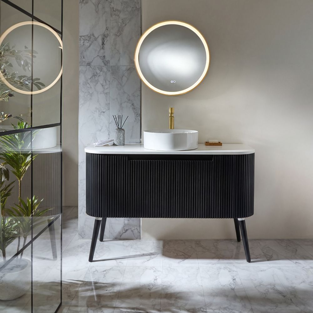Milano Chalton - Curved Fluted Vanity Unit - Choice of Finish