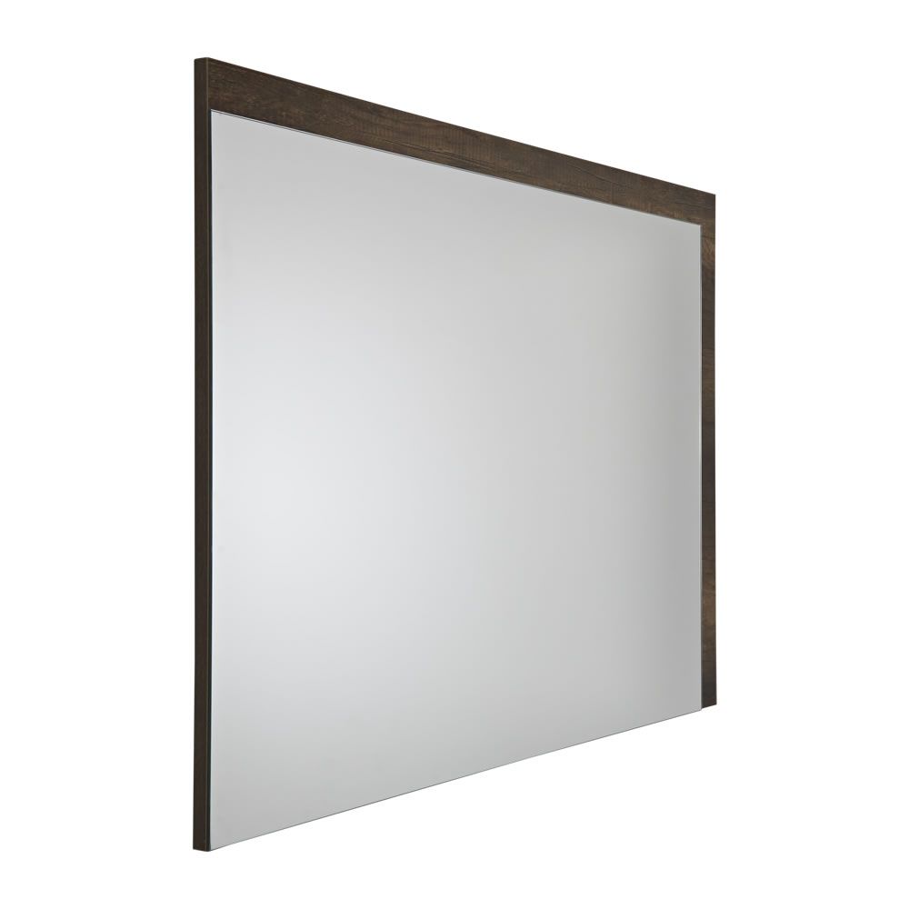 Milano Bexley - Dark Oak Modern Wall Hung Mirror - 1000mm x 750mm